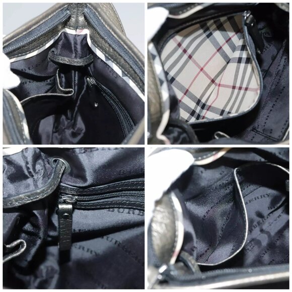 BURBERRY Shoulder Bag Nylon Leather Black Auth - Picture 15 of 16